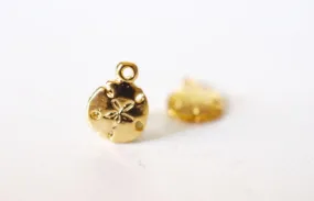 Wholesale Vermeil Sand Dollar, small 18k gold over 925 sterling silver sand dollar charm, sand dollar,vermeil sand dollar, gold sand dollar, 27