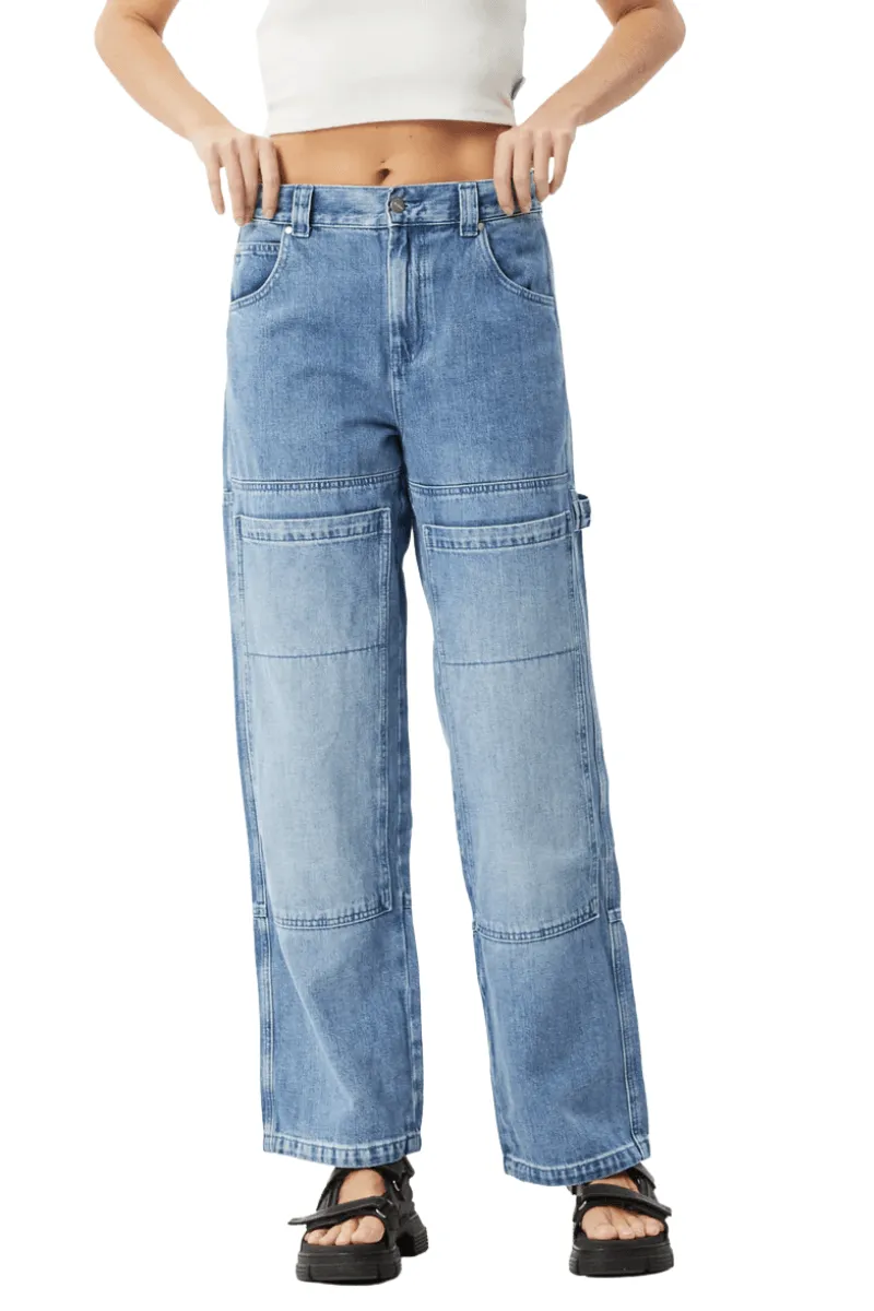 Worn Blue Moss Hemp Denim Workwear Jean